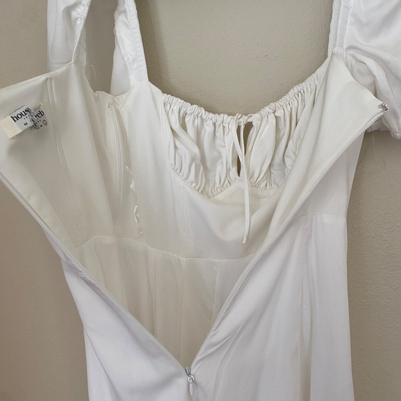 HOUSE OF CB 'Tallulah' White Puff Sleeve Midi Sundress /Size XL or L+ - Picture 12 of 14